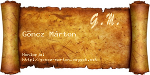 Göncz Márton névjegykártya